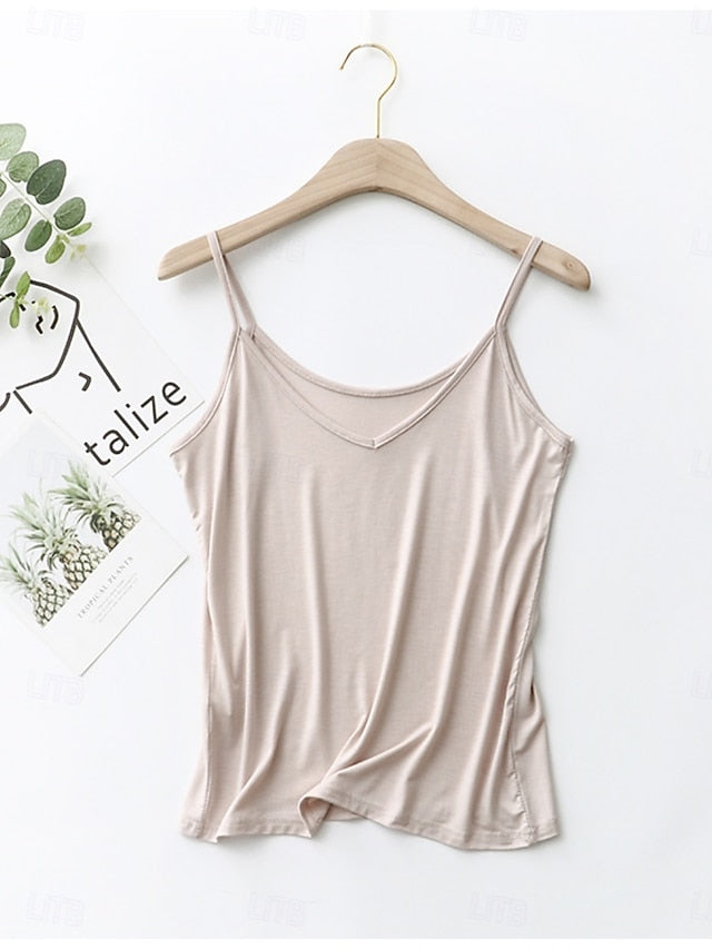 Women's Camisole Tank Top Solid Color Plain Daily