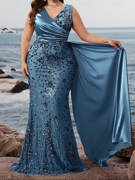 / Formal Trumpet Evening Mermaid Wear Sparkle Dress Gown Long