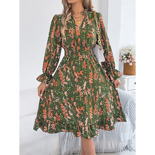 Women's Midi Dress A Line Dress Vacation Casual Outdoor