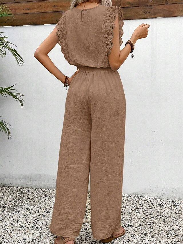 Women's T Shirt Pants Sets Bolero Top Sleeveless Round Neck