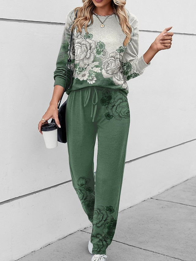 Women's 2 Pieces Sweatshirt Tracksuits Active Daily