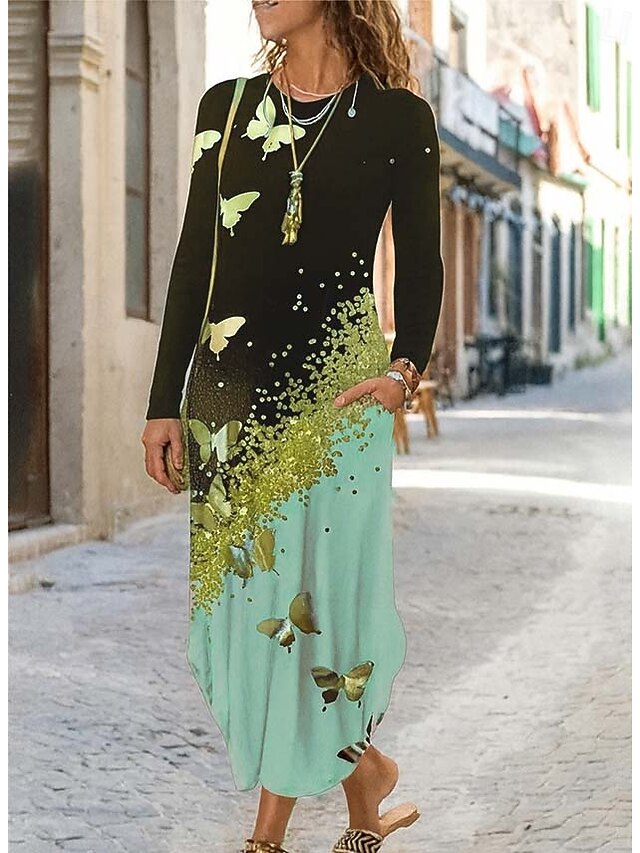 Women's Midi Dress Sheath Dress T Shirt Dress Tee Dress
