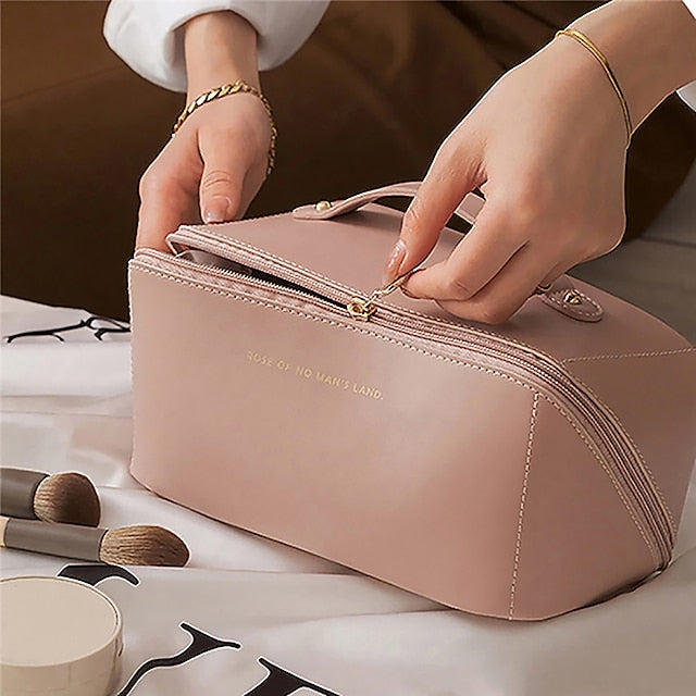 Makeup Handbag Travel Women's Leather Bag Cosmetic PU