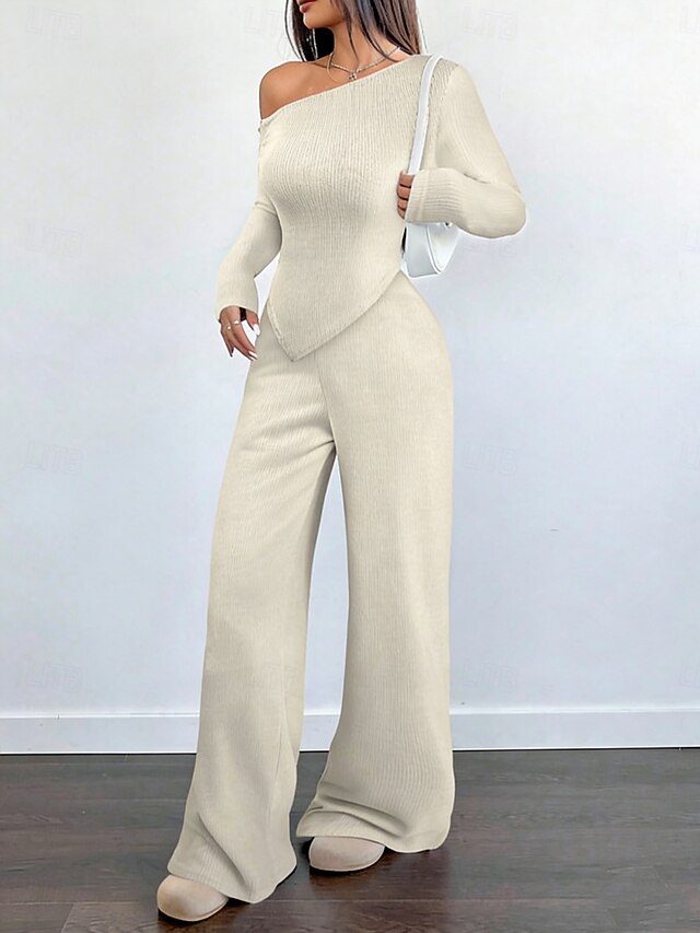 Women's Two Piece Sets Pants Sets Bolero Top Long Sleeve