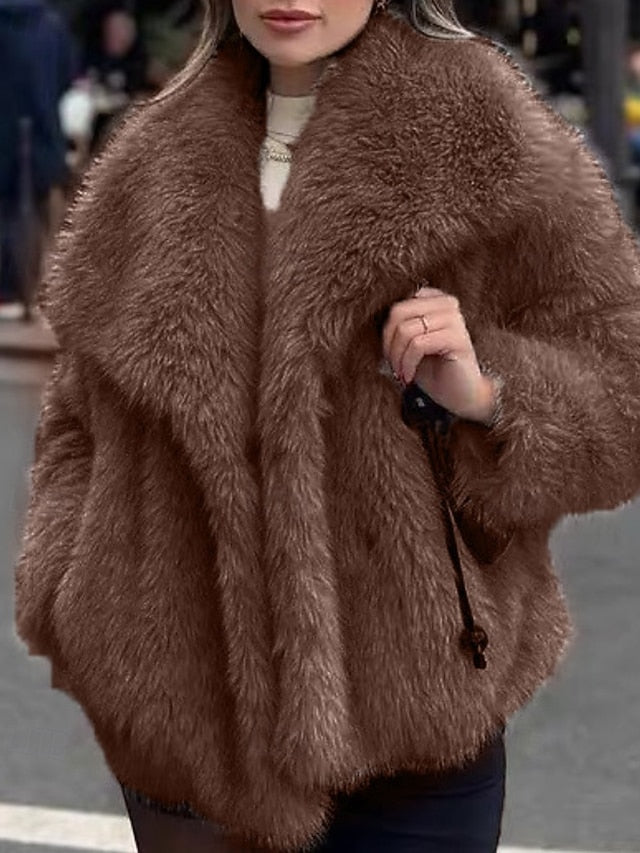 Faux Comfortable Furs Warm Fur Coat Women's Leathers