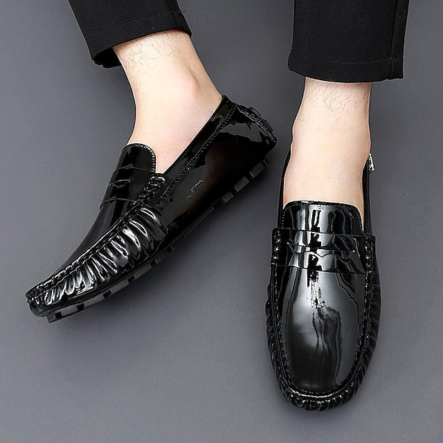 Slip-Ons Loafers Men's Driving Leather Penny PU