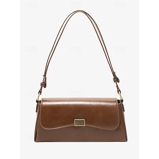 Daily Shopping Office Leather Tote Women's Baguette Bag PU