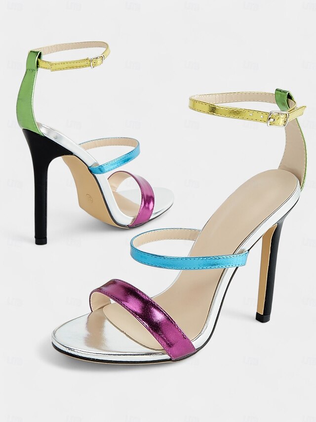 – Multi-Color Metallic Stiletto Vibrant Heels Women's
