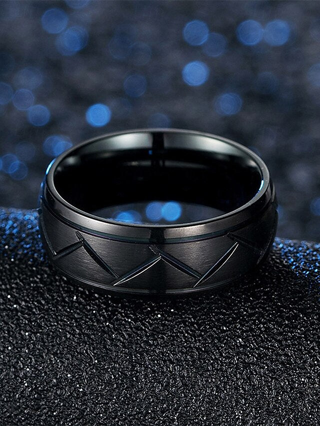 Modern Steel Men's Pattern Stainless Geometric – Rings