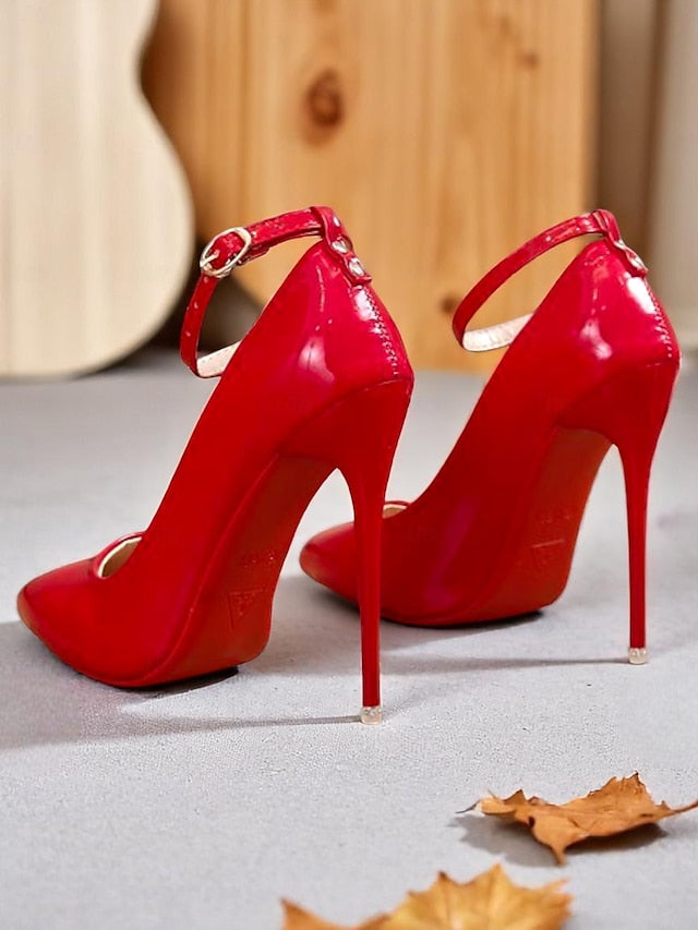 Ankle Women's Leather with Heels Stiletto Patent Black