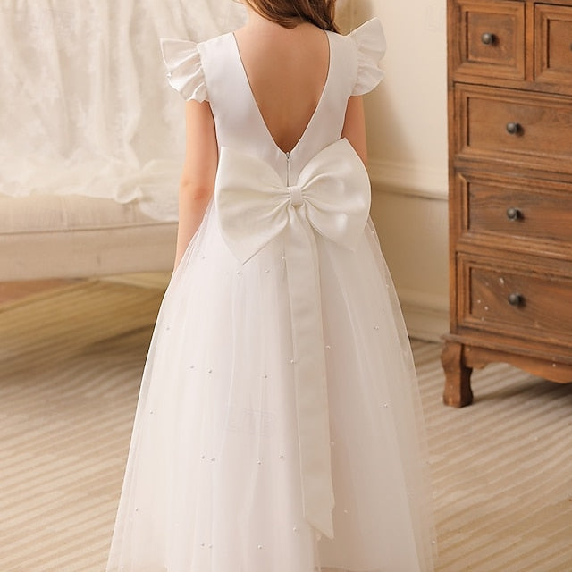 Color Party Solid Girls' Flower Kids Girl Dress