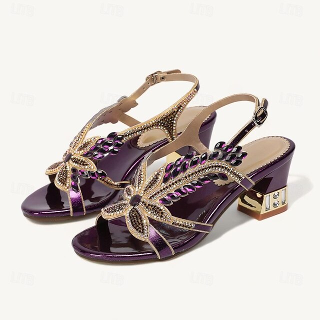 Sandals Shoes Round Toe Wedding Rhinestone Women's Party
