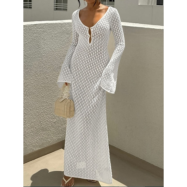 Women's Swimwear Cover Up Swim Dress Swimsuit Crochet