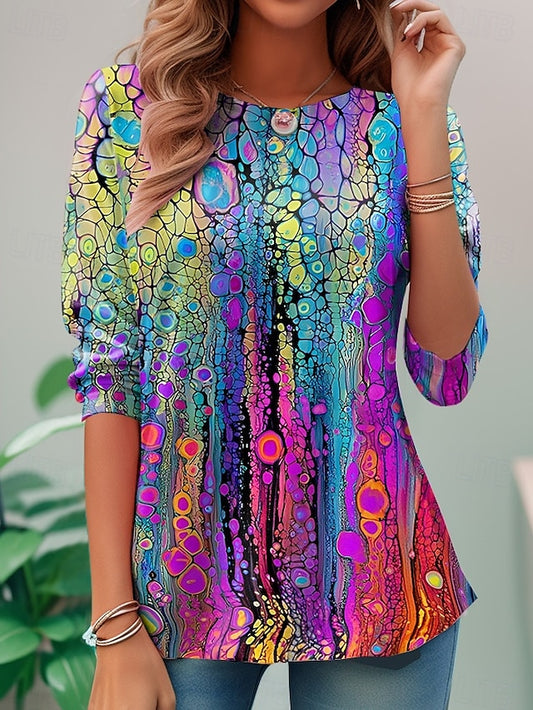 Women's T shirt Long Sleeve Crew Neck Long Sleeve Tunic