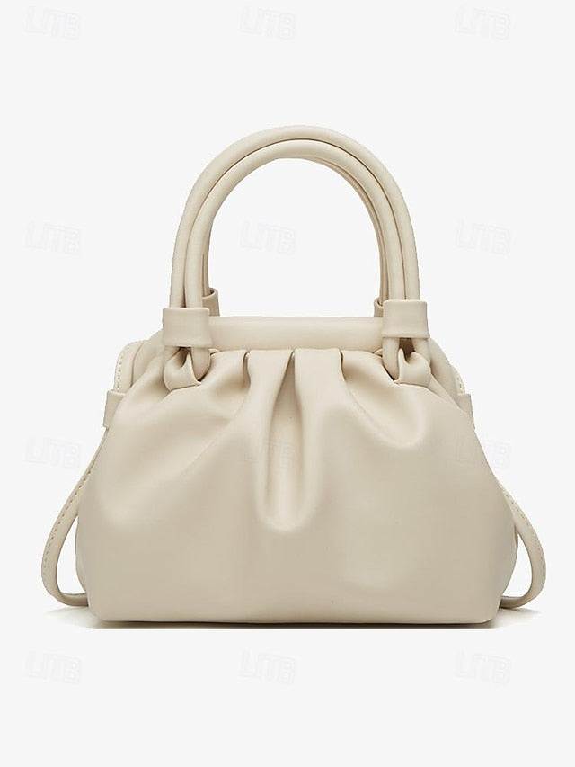Elegant Women's Handbag Closure Cream Drawstring with –