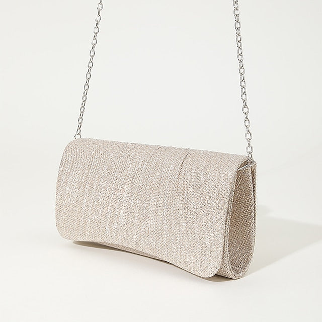 Women's Evening Silver Clutch Glitter – Elegant Purse