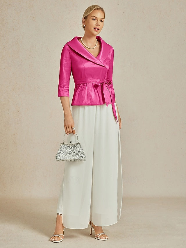 Women's Blouse Evening Tops Tie Front Elegant Metallic