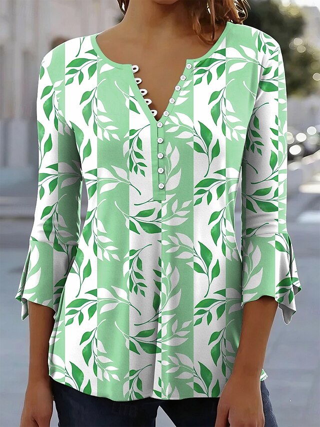 Women's T-Shirt  Floral Graphic Elegant Stylish 3/4 Length