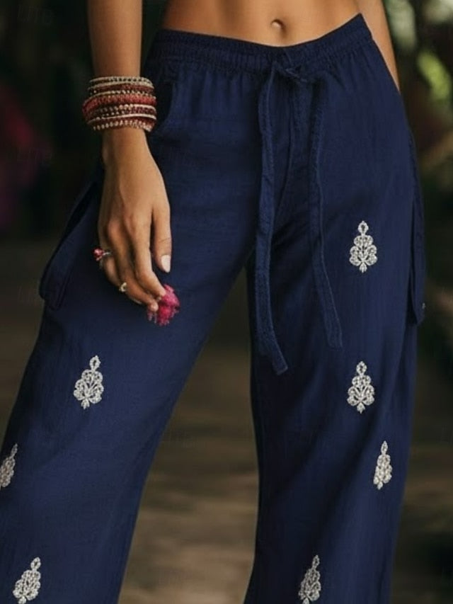 Women's Wide Leg Pants Trousers Vacation Streetwear Casual