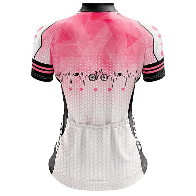 Women's Cycling Jersey Gradient Curve Short Sleeve Bike