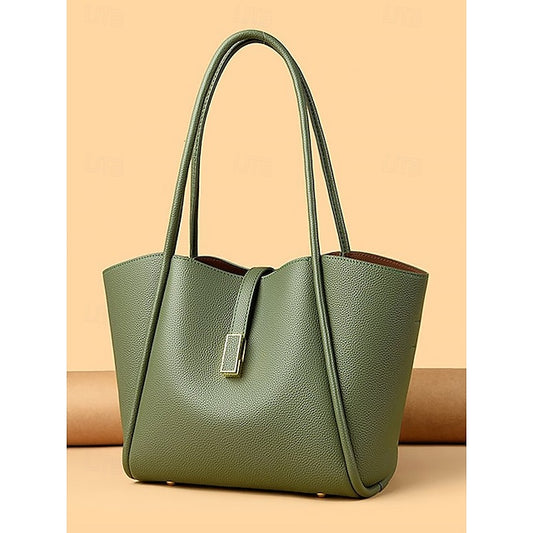 Women's Bag Tote Leather Faux Green