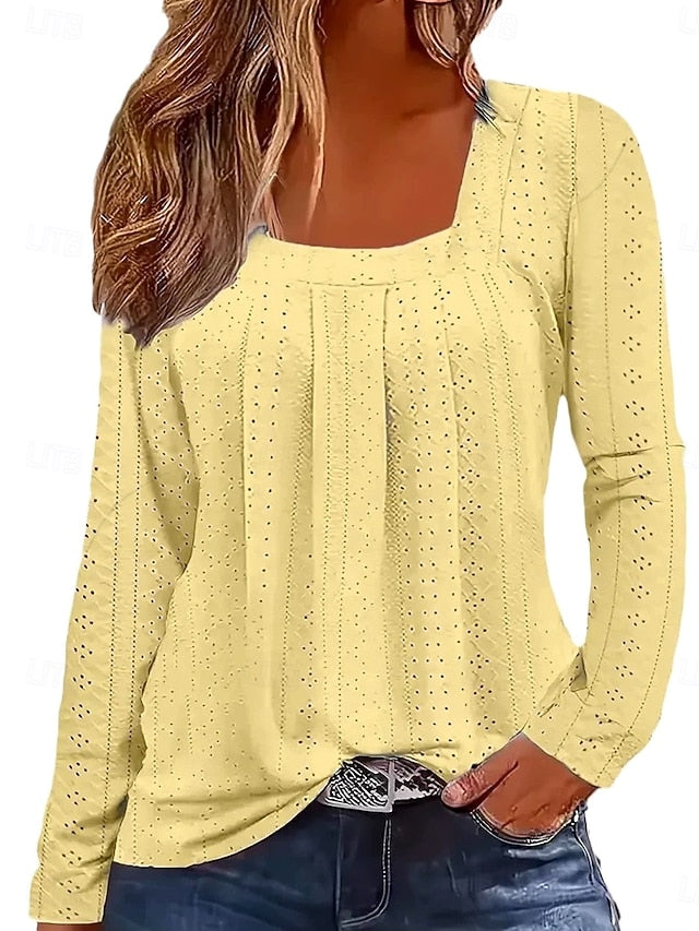 Women's Shirt Lace Shirt Solid Color Graphic Plain Elegant