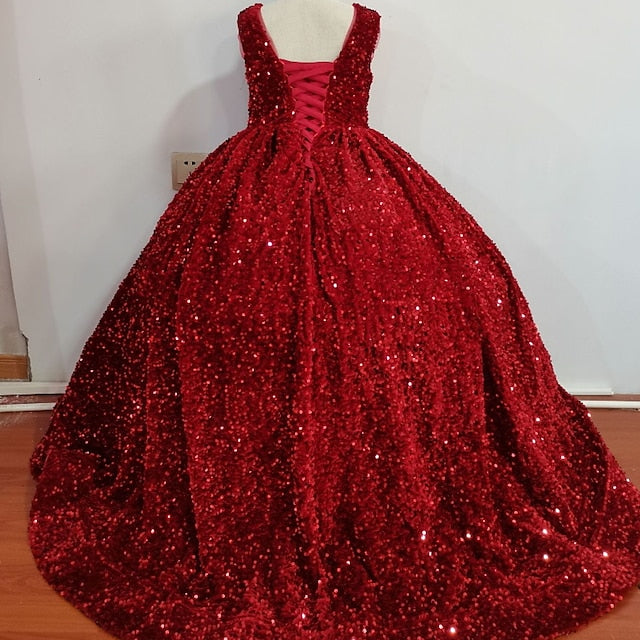 Sleeveless Flower Dress Girl 3D Solid Colored Girls'