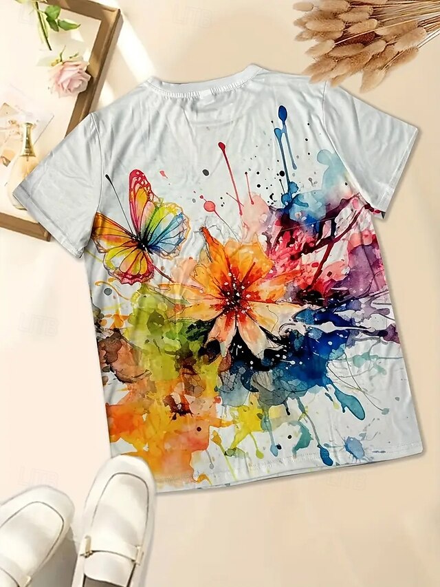 Women's T Shirt Summer Tops Print Graphic Oil painting