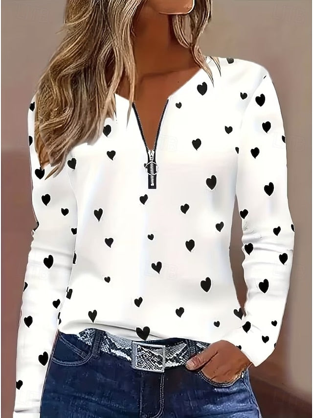 Valentine's Day Women's T Shirt Heart Graphic Vintage