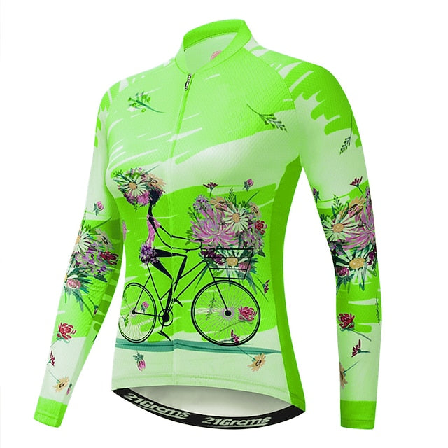 Women's Cycling Jersey Patterned Floral Botanical Flower