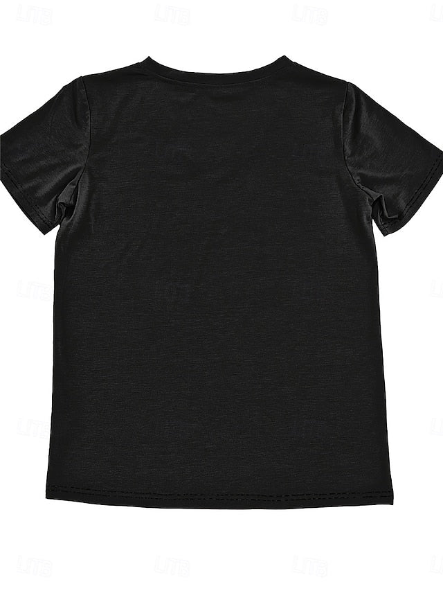 Women's T Shirt Casual Print Short Sleeve Regular Tops