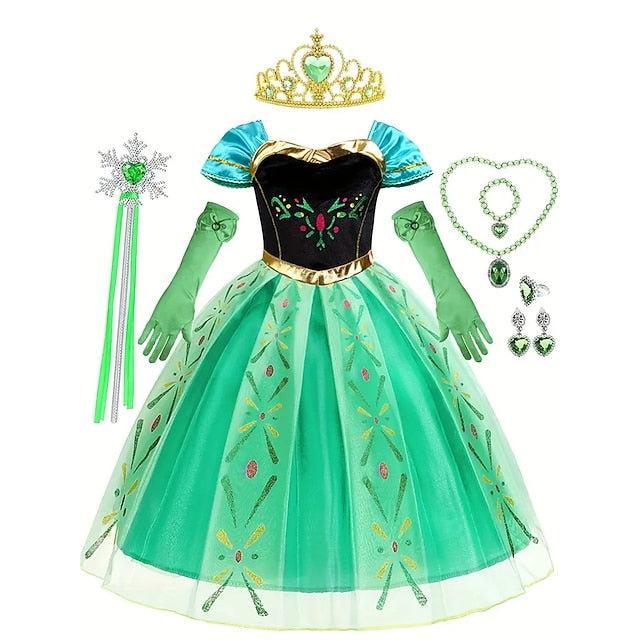 Frozen Fairytale Dress Anna Theme Girl Party Flower Princess