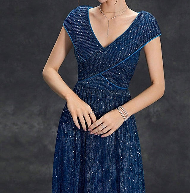 Dress Party Bride V Mother of Elegant Neck the Floor