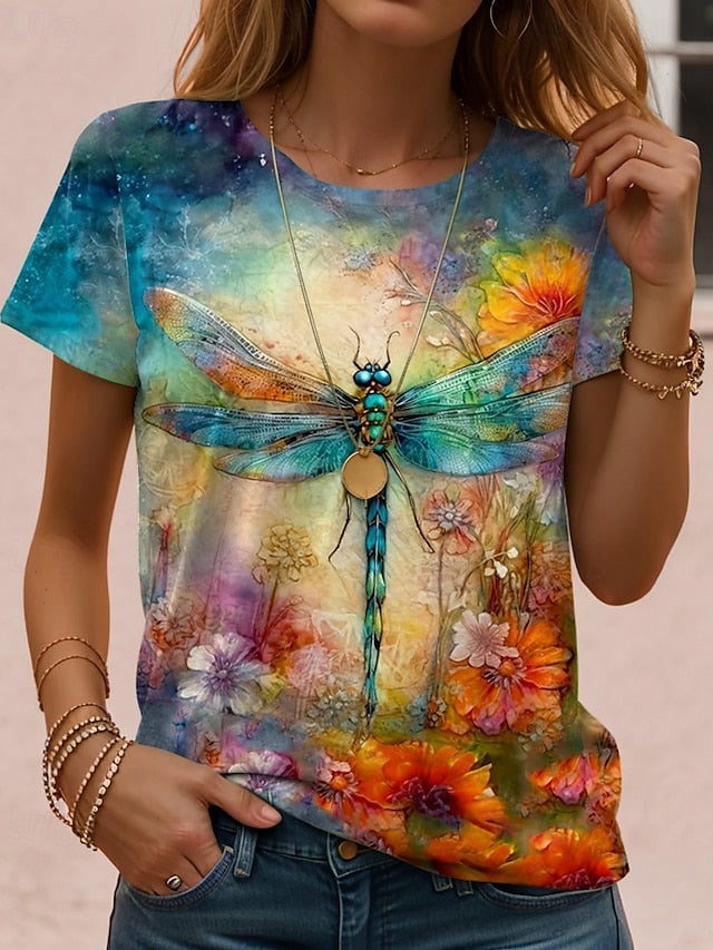 Women's T Shirt Print Graphic Animal Vintage Stylish