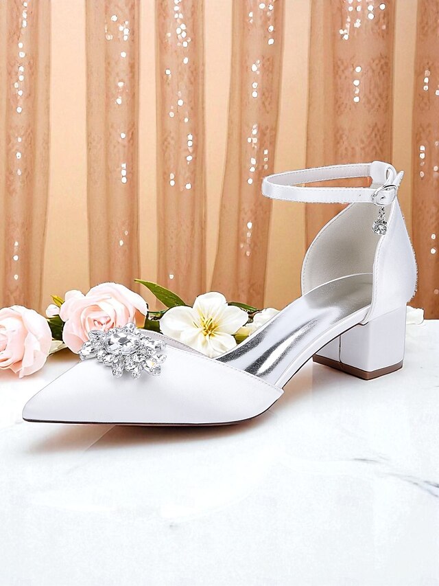 Shoes Burgundy Women's Heel Satin Block with Wedding