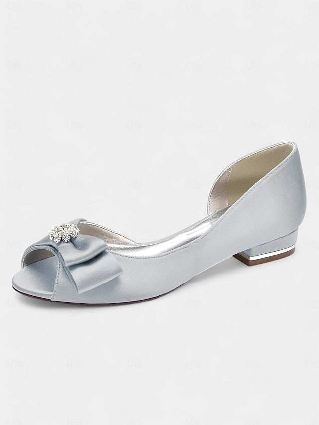 satin luxurious flats with crafted a sparkling Elegant in