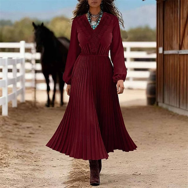 Women's Midi Dress Lace Dress Sheath Dress Swing Dress