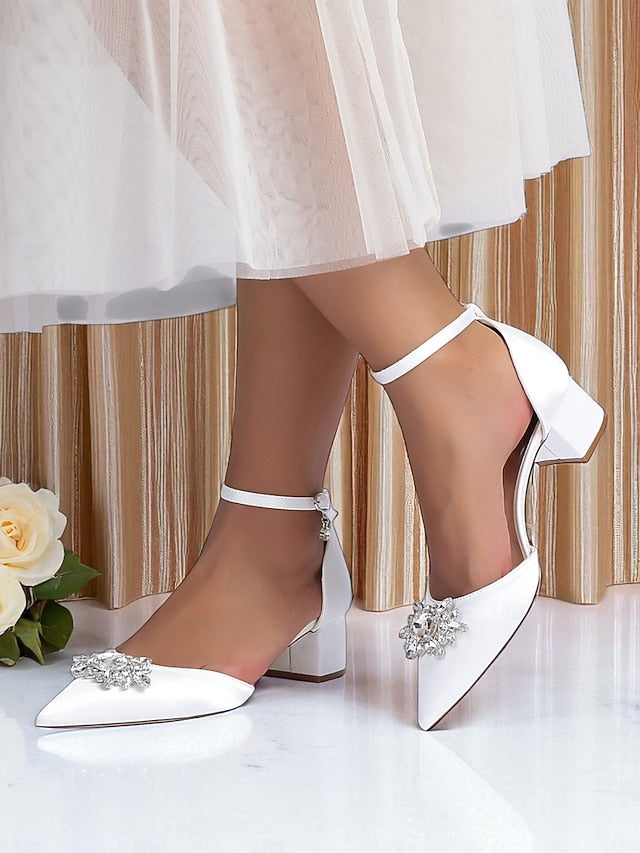 Shoes Burgundy Women's Heel Satin Block with Wedding