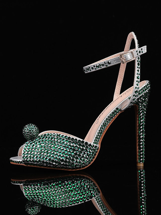 Rhinestone Women's with Heel Stiletto Embellished Sandals