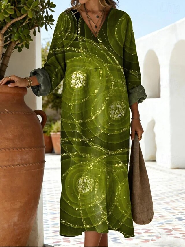 Women's Midi Dress Sundress Vacation Casual Beach Regular