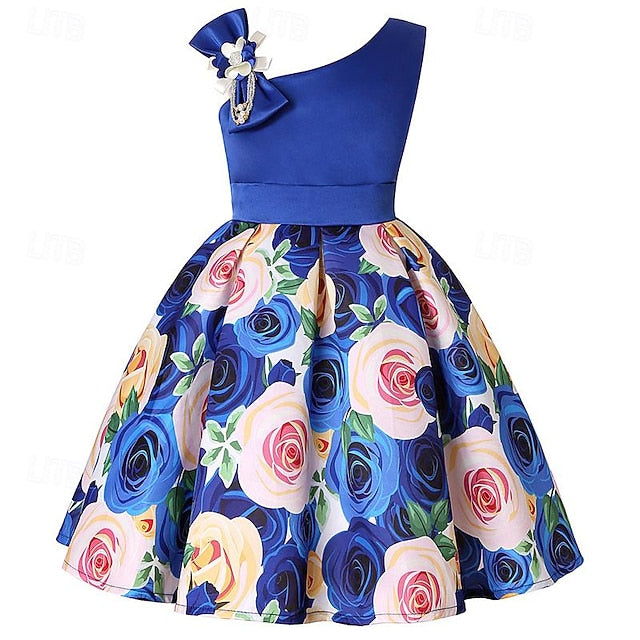 Girls' Easter Dress 3D Summer Sleeveless Flower Party