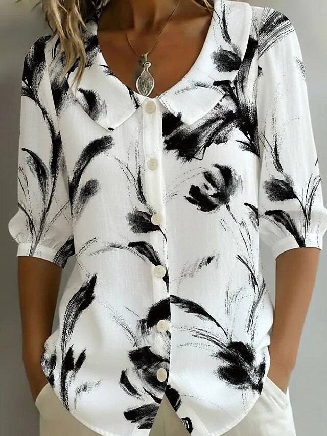 Women's Shirt Boho Shirt Floral Graphic Geometric Elegant