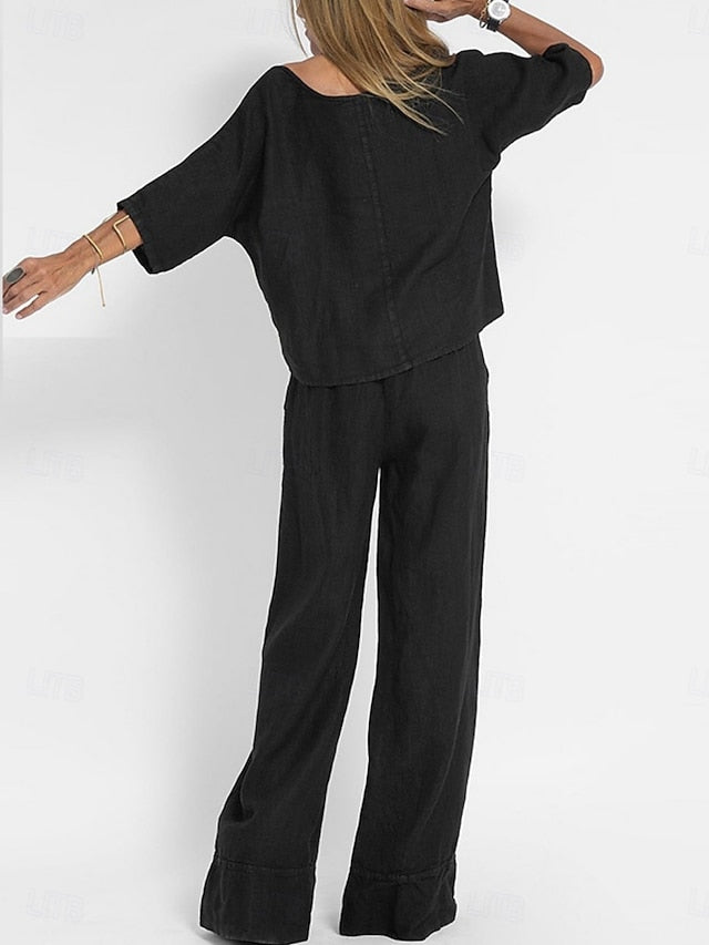 Women's Two Piece Sets Pants Sets Bolero Top Half Sleeve