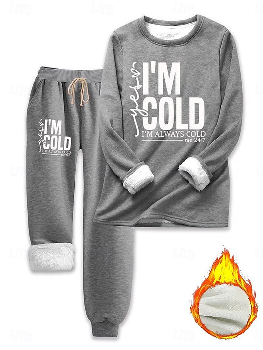 Women's Two Piece Sets Tracksuit Pants Sets Long Sleeve