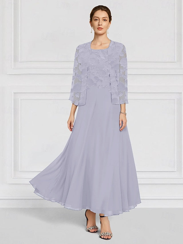 Floral A-Line Lace the Mother of Two SkyBurnt Out Piece Bride