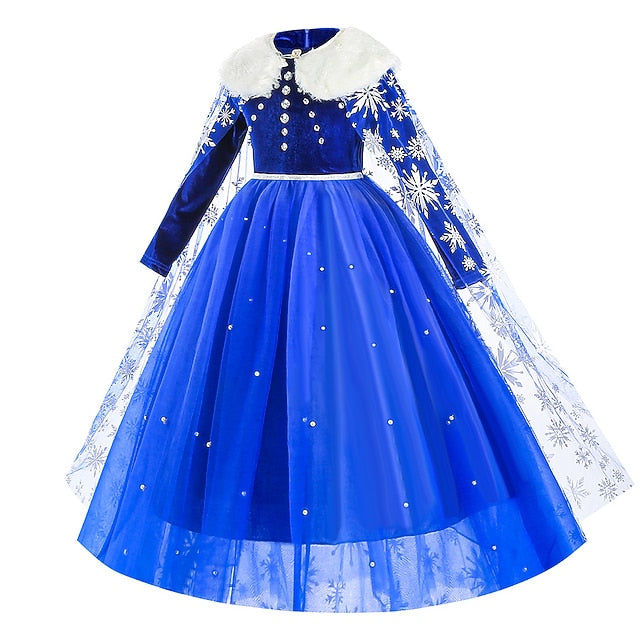Princess Frozen Dress Flower Fairytale Party Theme Girl Elsa