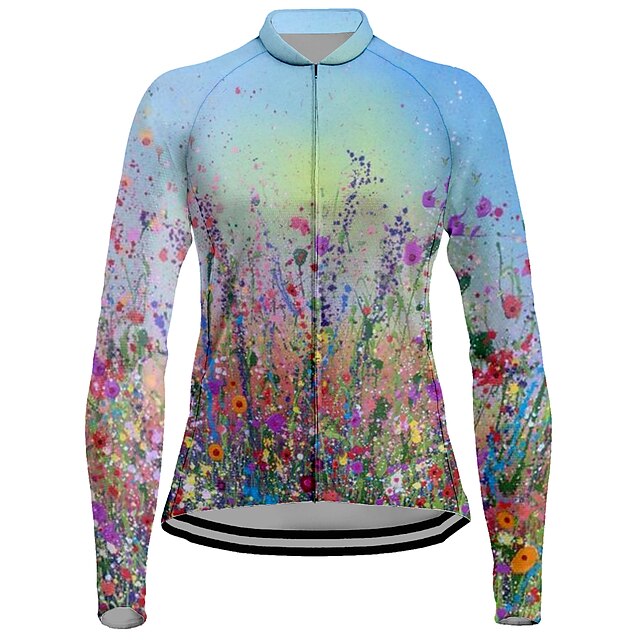Women's Cycling Jersey Floral Botanical Long Sleeve Bike