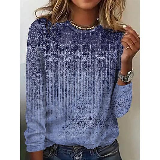 Women's T shirt Long Sleeve Crew Neck Long Sleeve Tunic