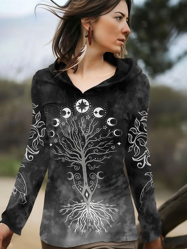 Women's Boho T Shirt Graphic Plants Vintage Stylish Classic
