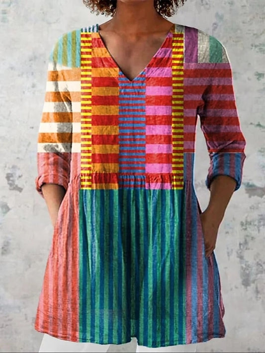 Women's Blouse Ruched Graphic Geometric Elegant Stylish